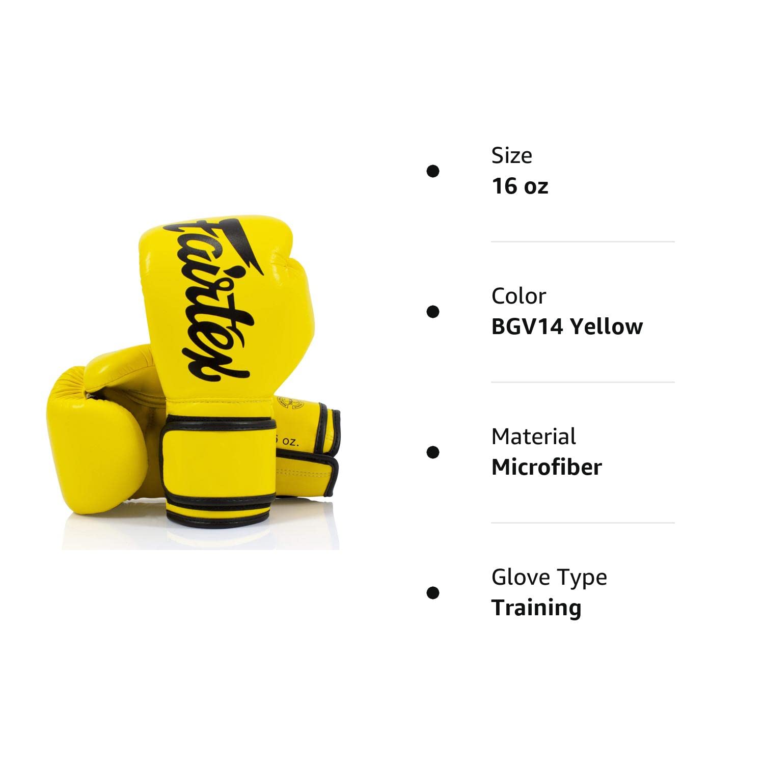 Amazon.co.jp: Fairtex BGV14 ボクシンググローブ - (イエロー/12