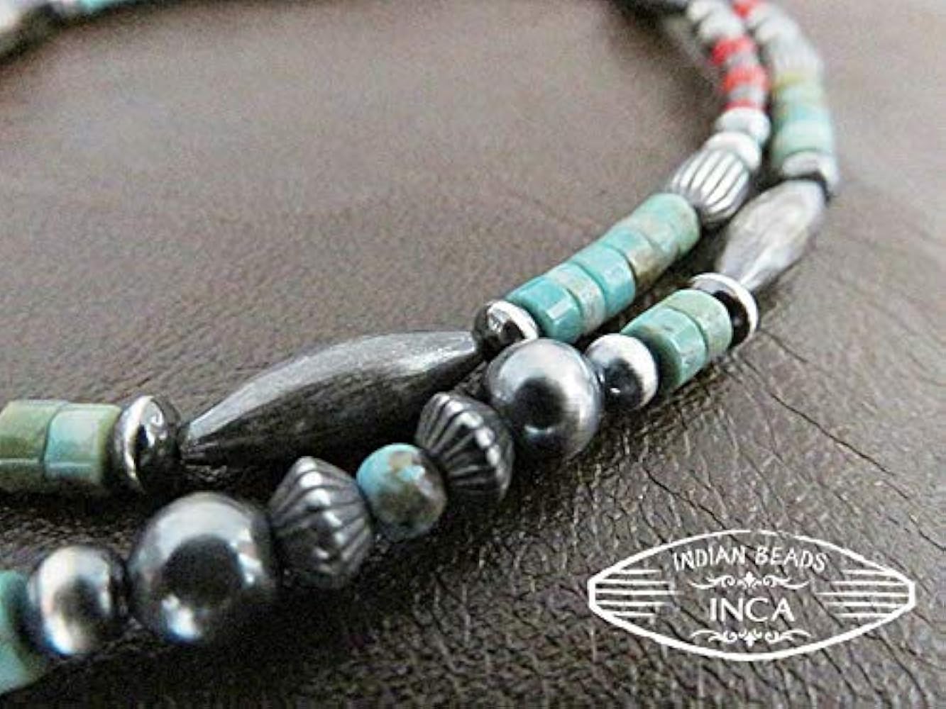 Amazon | インディアンジュエリー ビーズ ネックレス ナバホパール