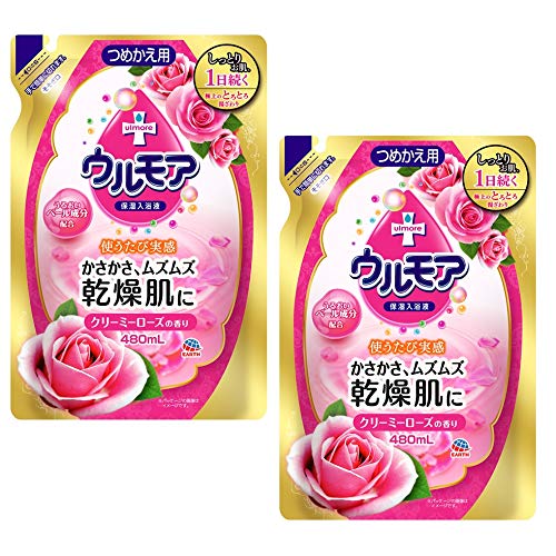 Amazon | 保湿入浴液ウルモア クリーミーローズ つめかえ [480mLx2個
