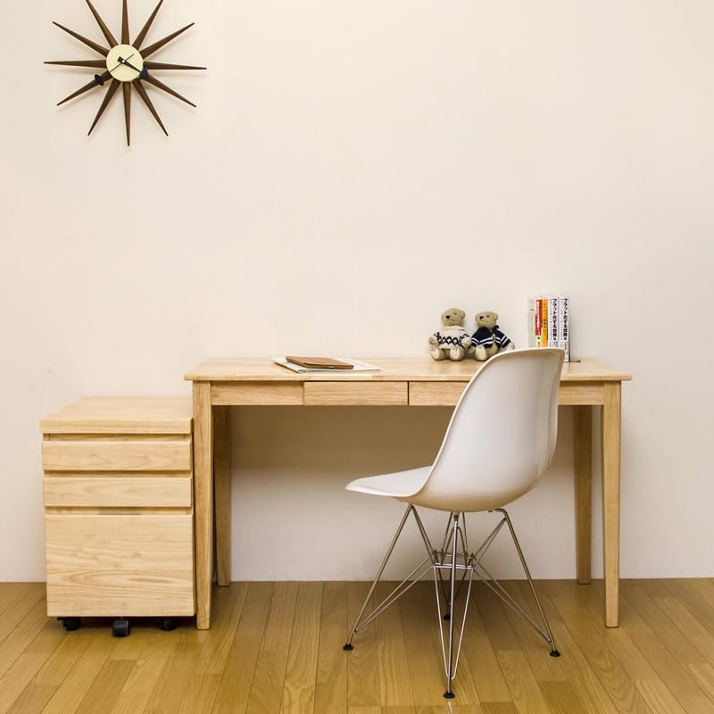 ichiyamaopex 木製 引き出し付きデスク ナチュラルブラウン