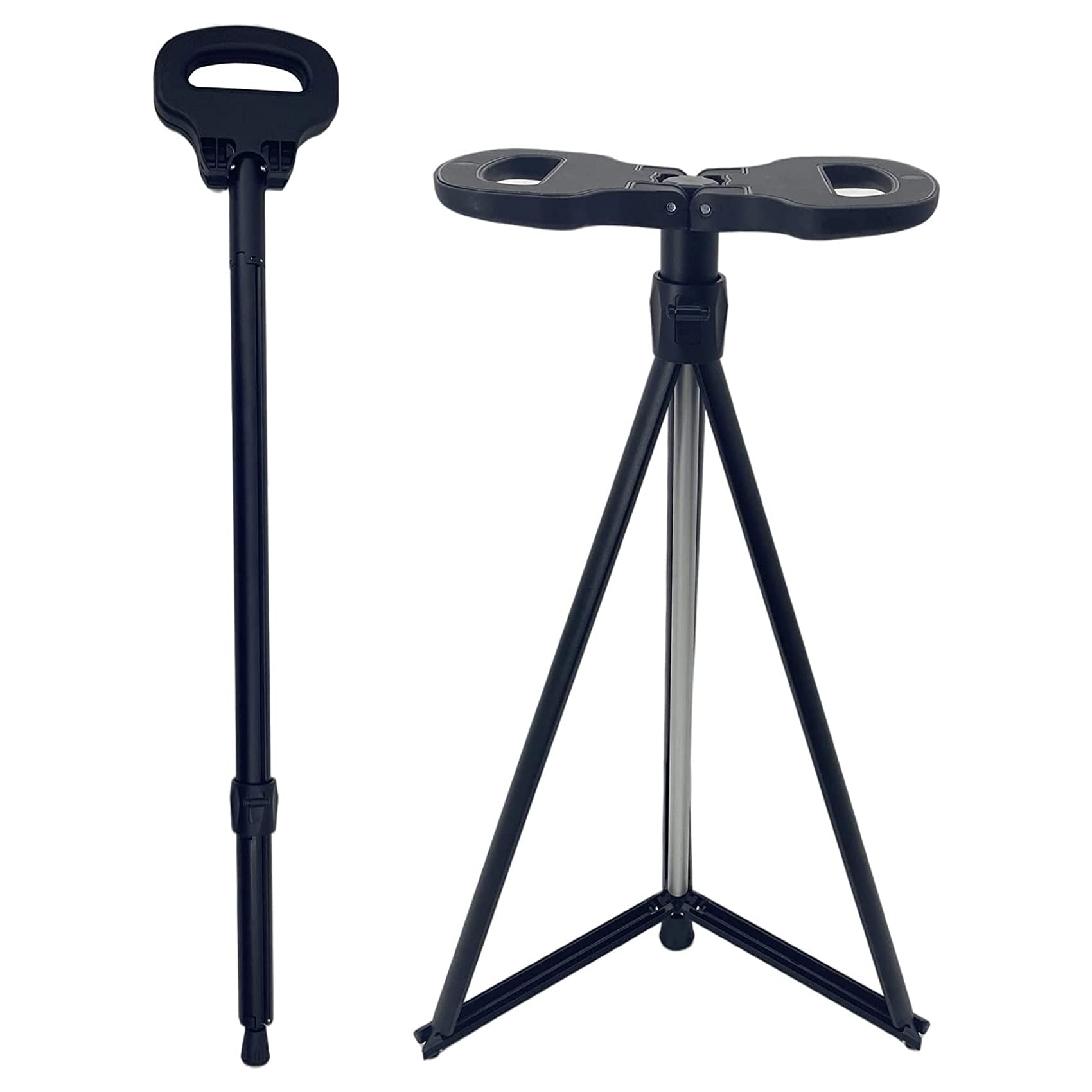 Amazon.co.jp: ステッキチェア 折りたたみ杖 超軽量 登山杖 アルミ製 3