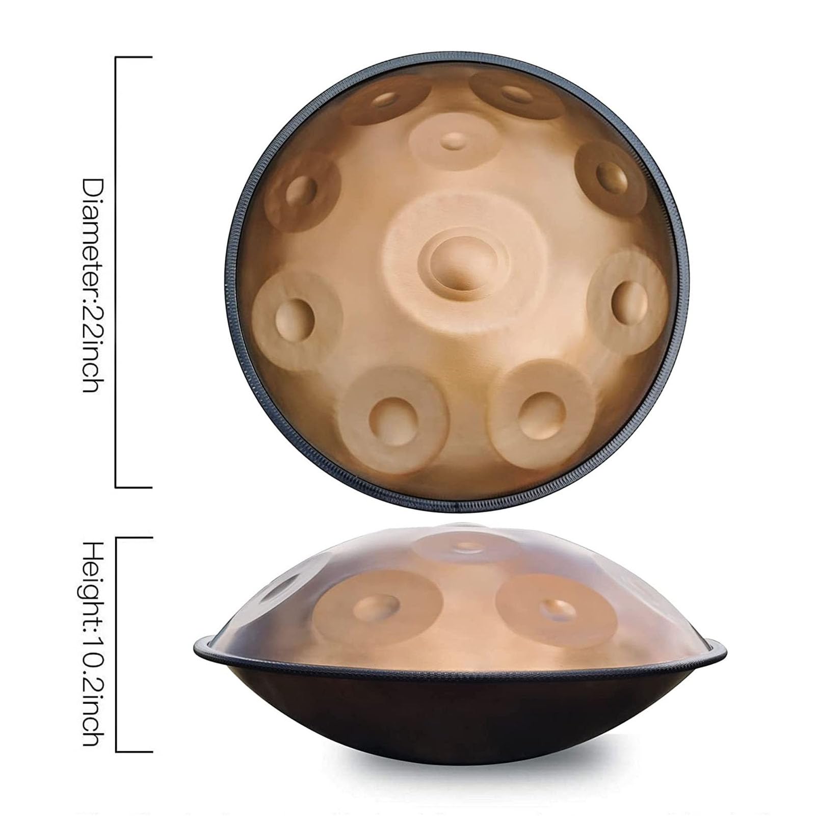 Amazon | ハンドパン Dマイナー 22インチ スチールハンドドラム 10音