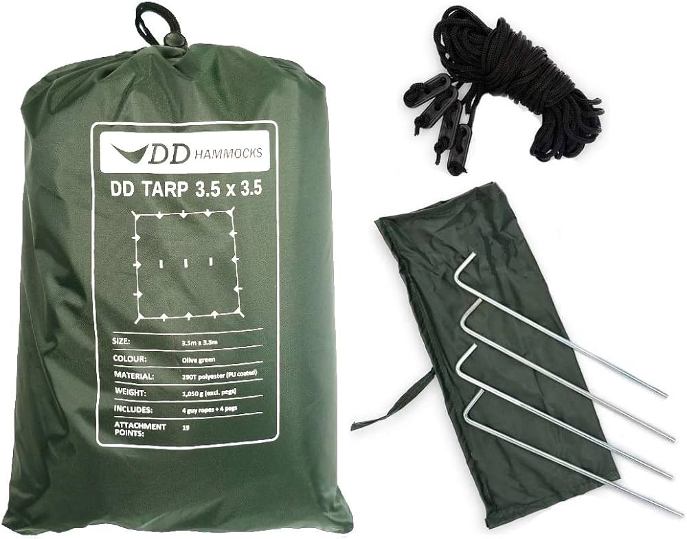 Amazon | DD Hammocks DD タープ 3．5×3．5 (オリーブグリーン