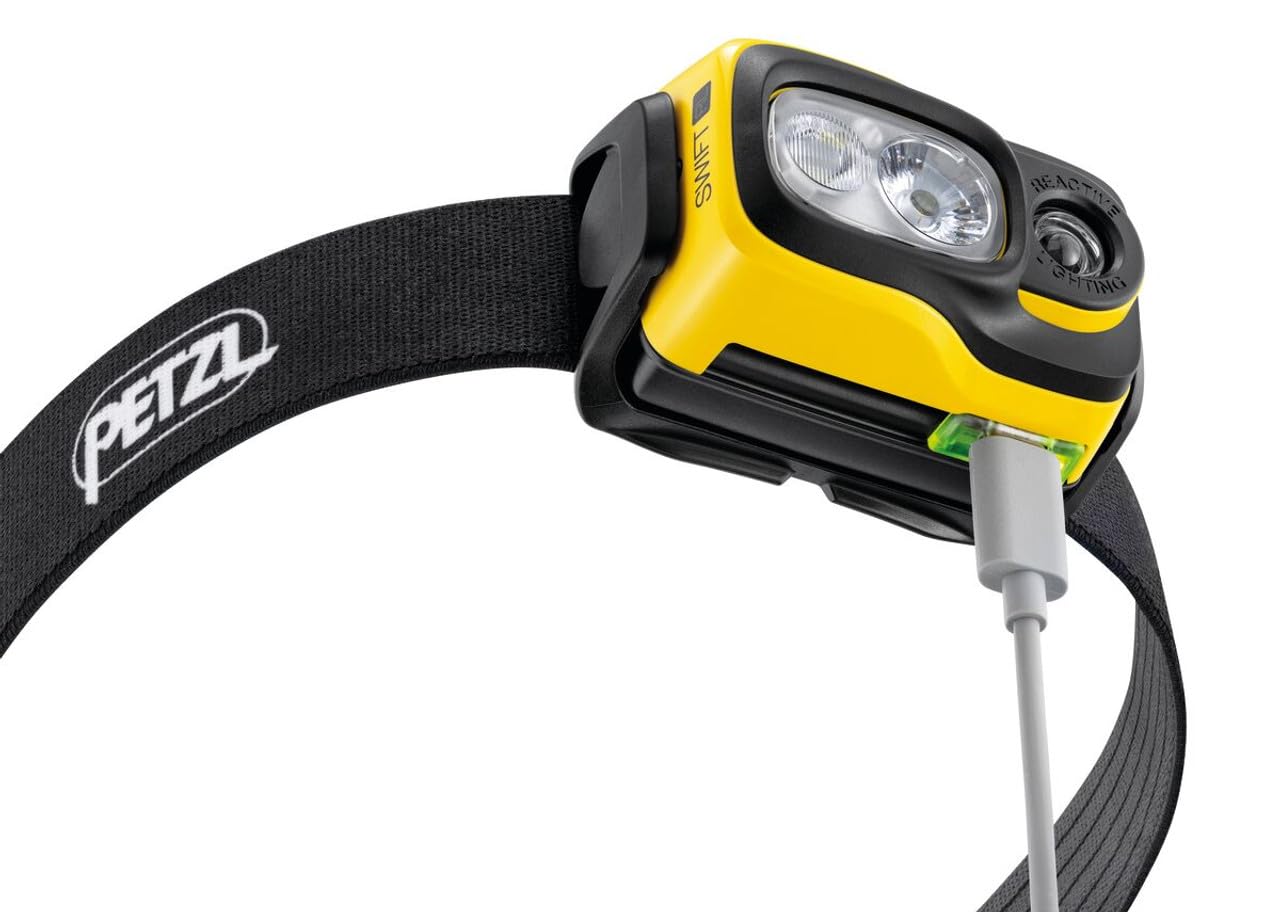 Amazon.com : PETZL, Headlamp Swift Rl Black/Yellow, Compact