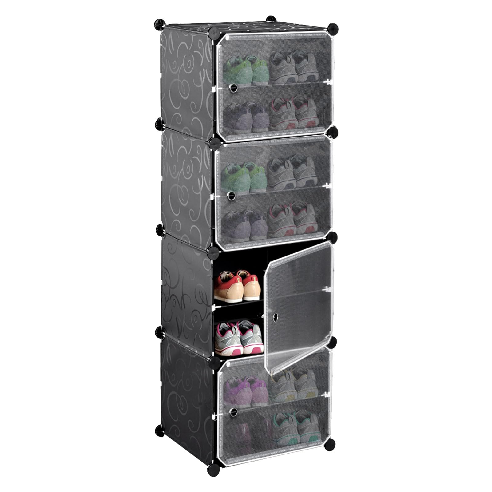 Amazon｜やぬき シューズラック 8段 靴箱 下駄箱 収納16-18足 組み立て