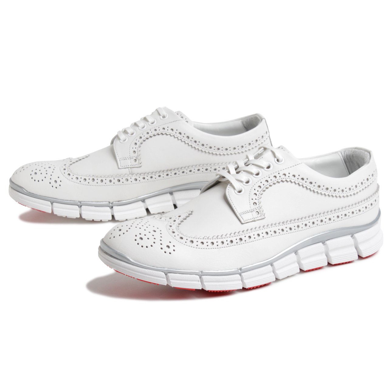 Amazon | [ヒロシツボウチ] ホワイト ウイングチップ スニーカー (UK6