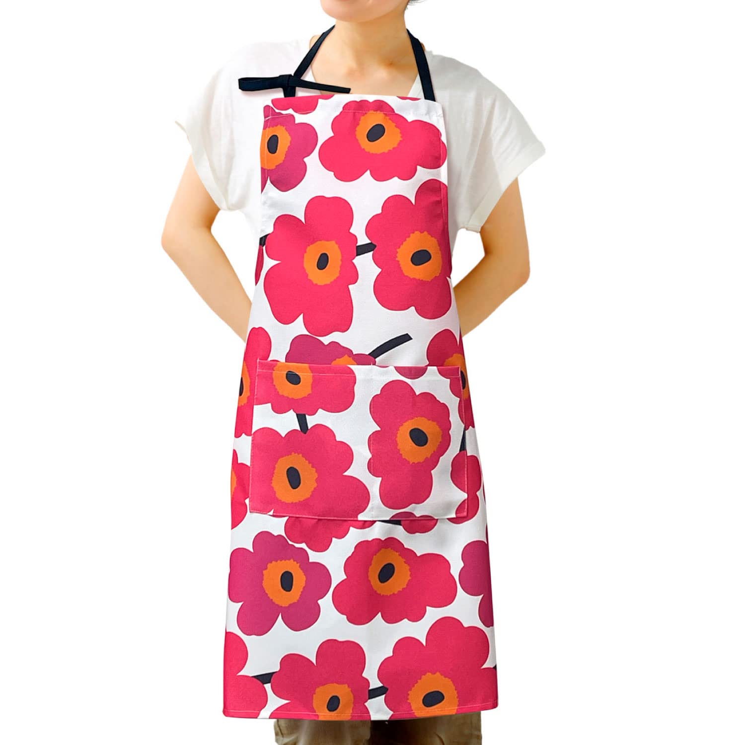 Amazon｜[f-min] エプロン かわいい (着丈75cm/首掛けタイプ) エプロン