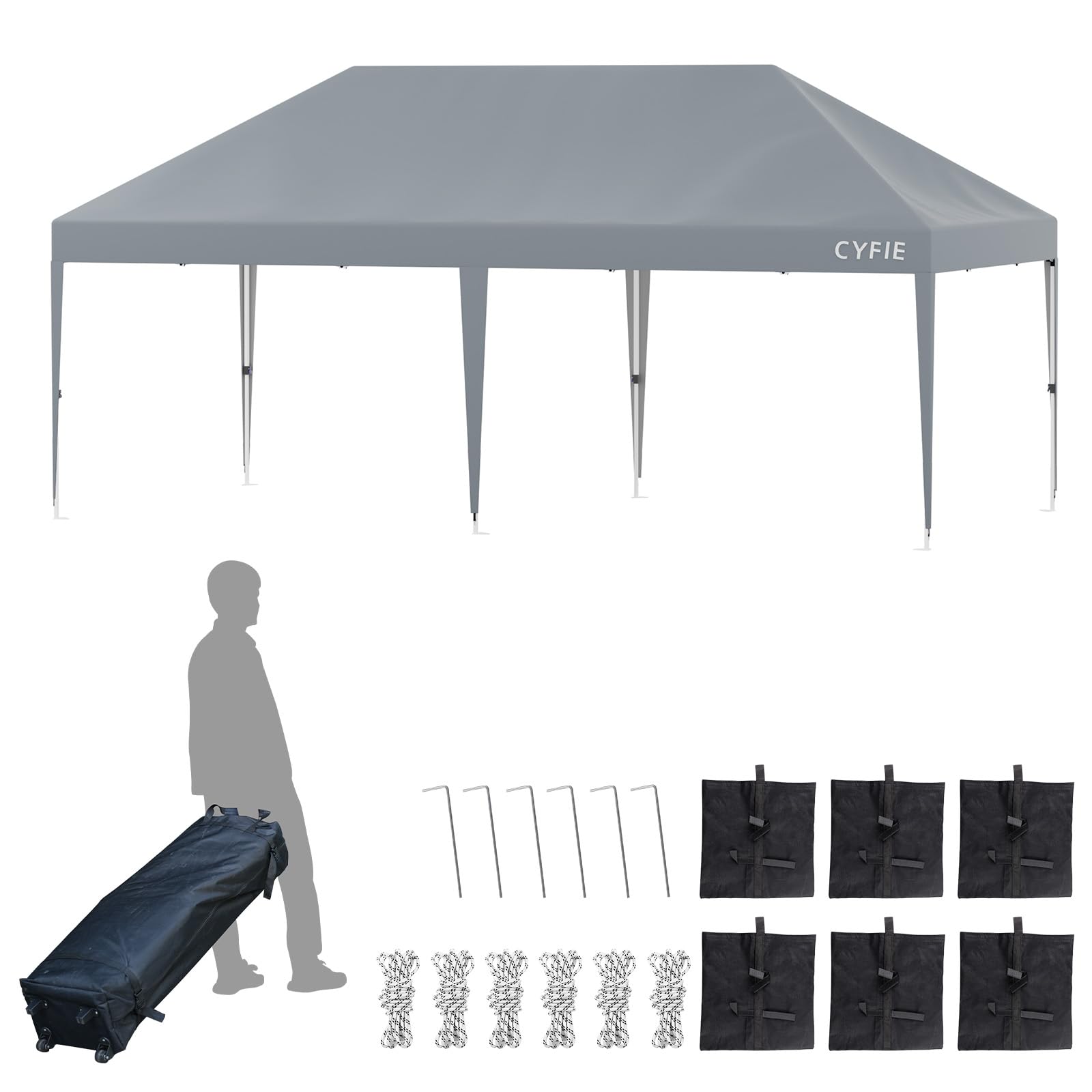 Amazon | CYFIE タープテント 3mx6m サイドシート6枚付き ワンタッチ式