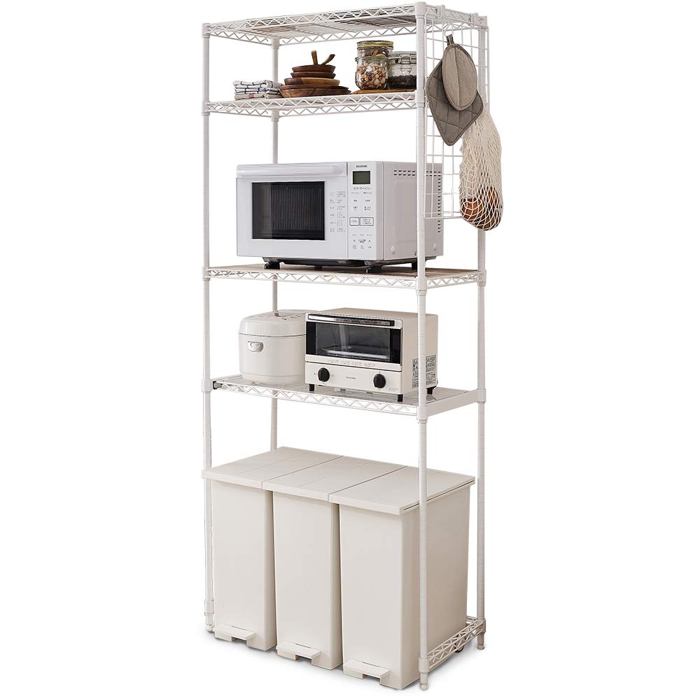 Amazon｜アイリスオーヤマ レンジ台 冷蔵庫ラック 幅75×奥行35×高さ