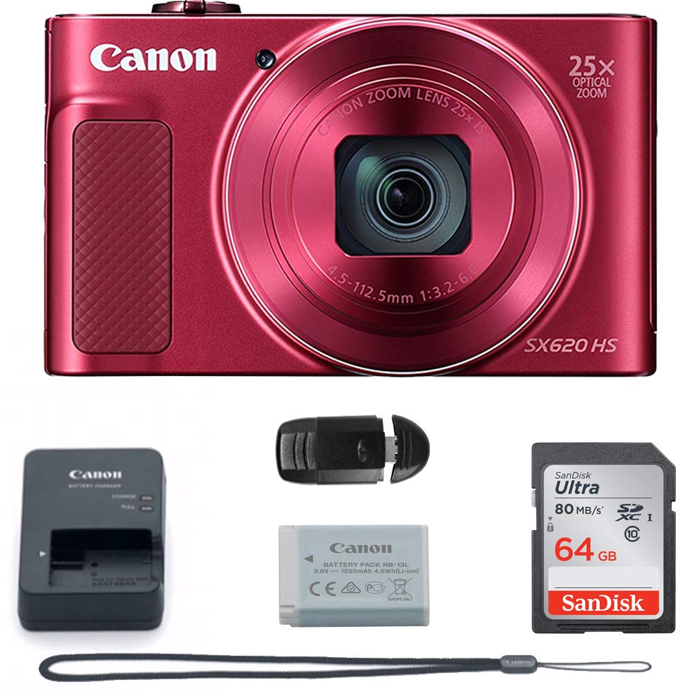 Canon デジカメ SX620HS レッド 液晶キズ無wifi バッテリー2 Canon