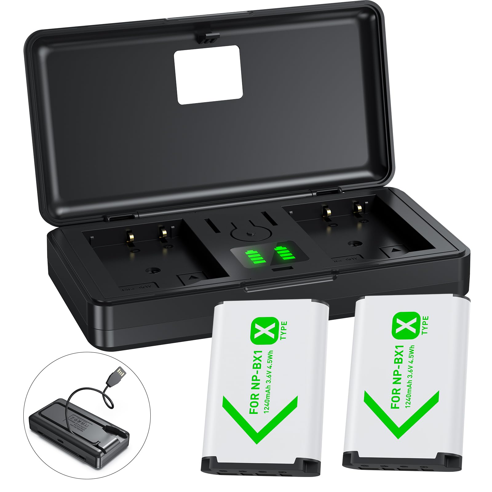 Amazon.com: NP-BX1 Camera Battery (2 Pack) and 2-Channel USB