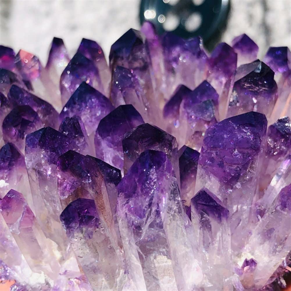 Amazon.co.jp: 天然水晶 1PC 天然水晶クラスターアメジスト標本鉱石紫