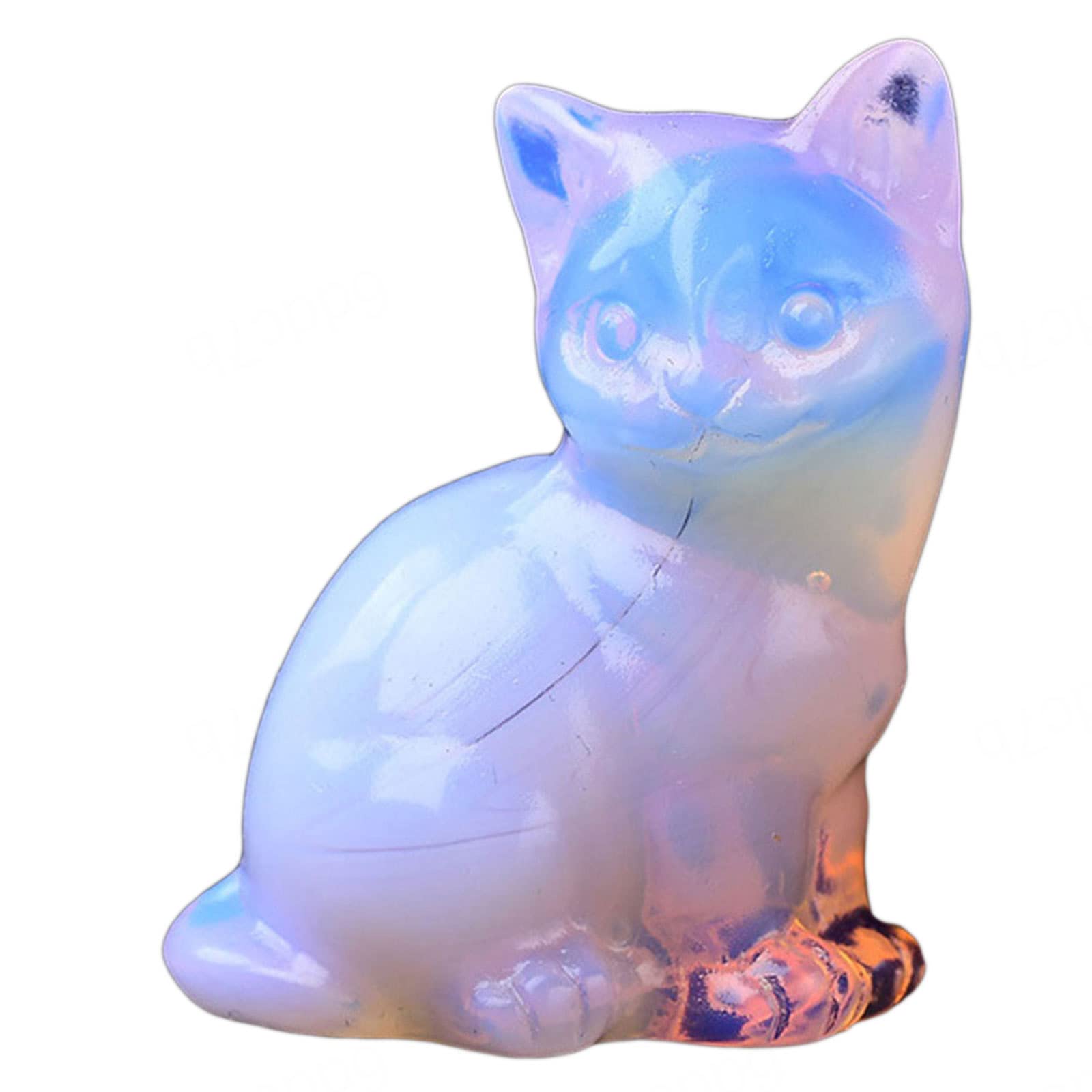 Amazon.co.jp: かわいいオパール猫の飾り ヒーリングクリスタル 天然石