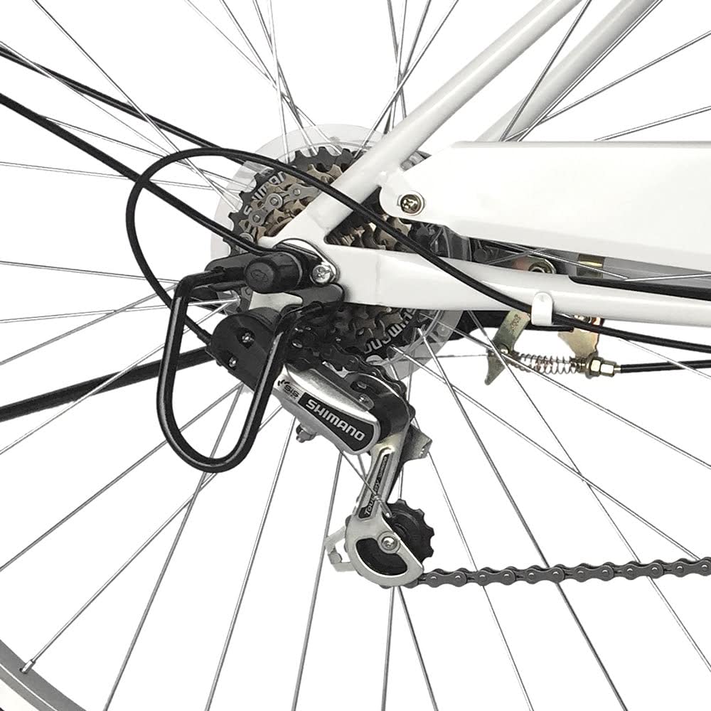 Amazon | シティサイクル ホワイト 白 自転車 パラレルフレーム 27