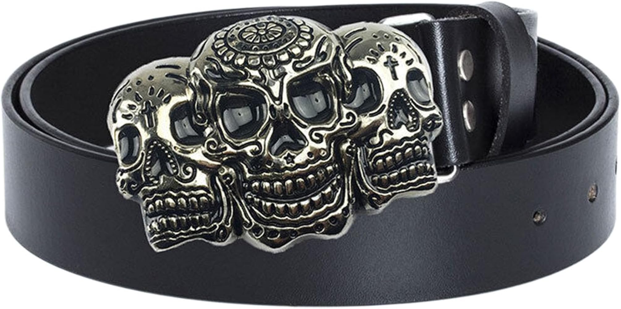 Amazon.com: JIARY Men Belts Skull Series, Leather Cowboy Western