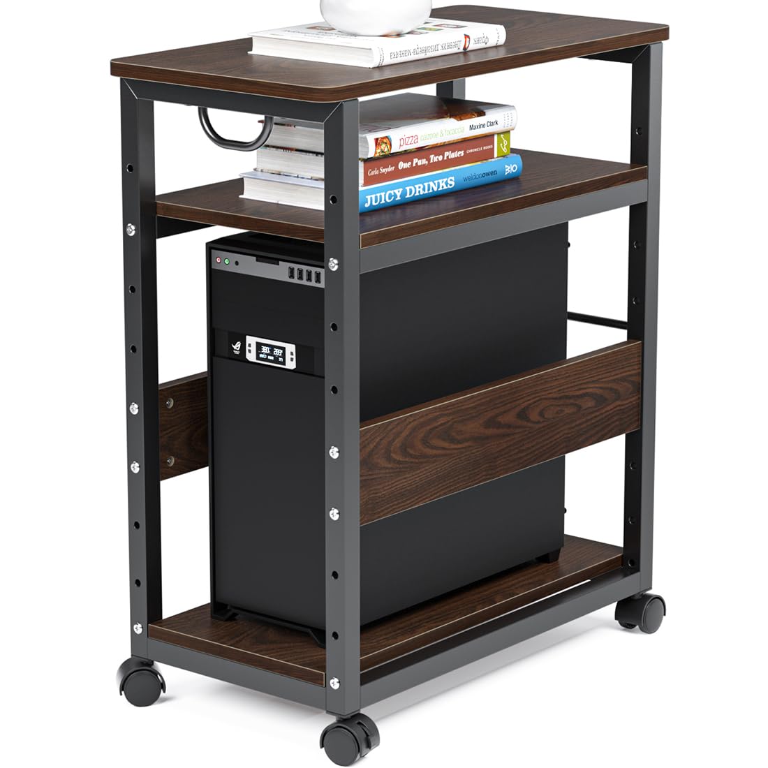 Amazon.co.jp: パソコンワゴン pcワゴン キャスター付き デスク 3段