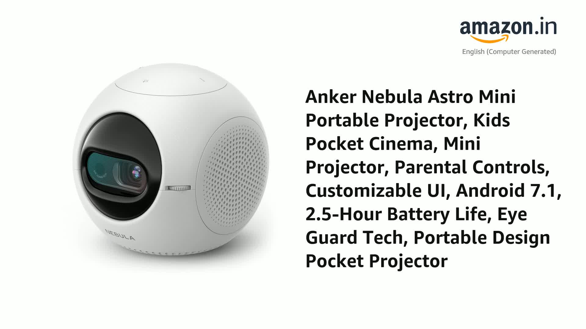 Anker Nebula Astro Mini Portable Projector, Kids Pocket Cinema