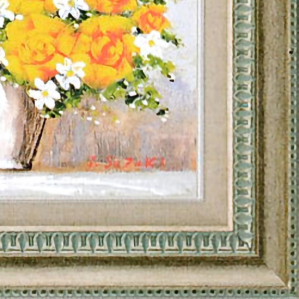 Amazon.co.jp: 鈴木邦夫 黄バラ F4号 受注制作 油彩画 油絵 静物画 花