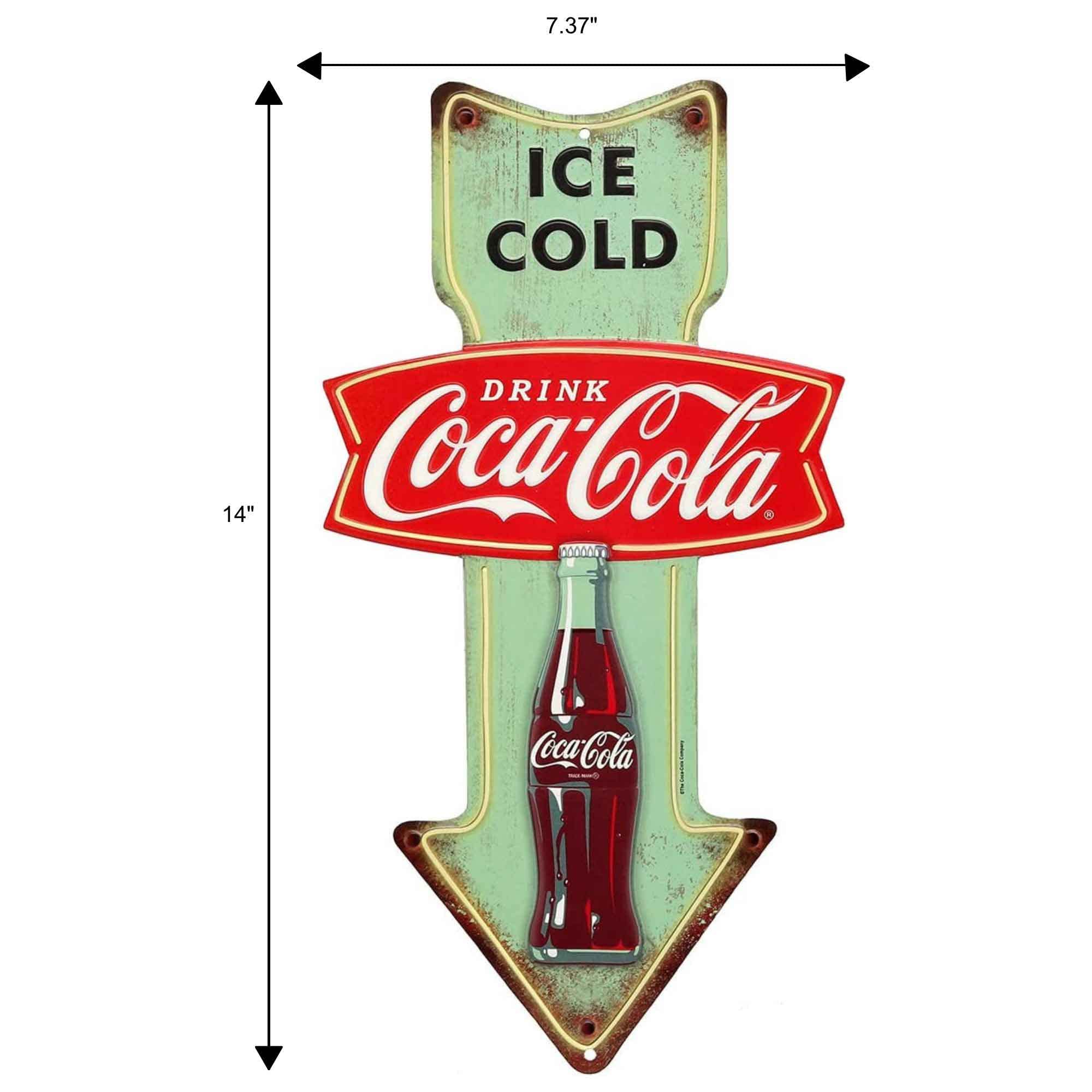 Amazon.co.jp: Coca-Cola Ice Cold Arrow エンボスメタルサイン