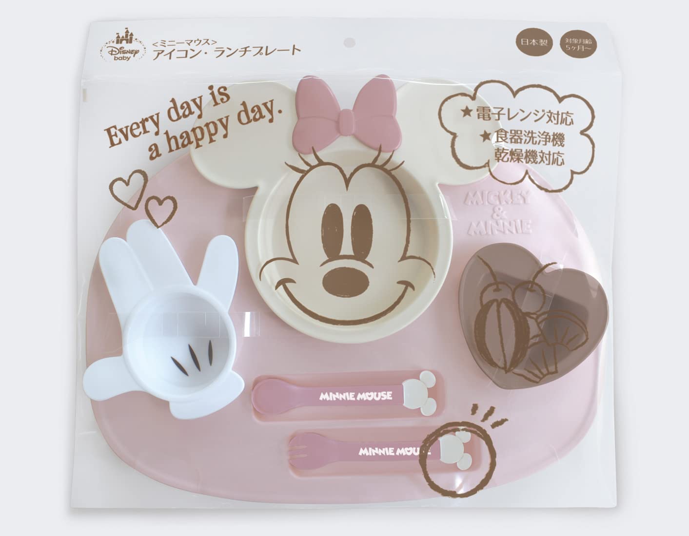 Amazon.co.jp: 錦化成 ランチプレート ミニーマウス アイコン P×BR
