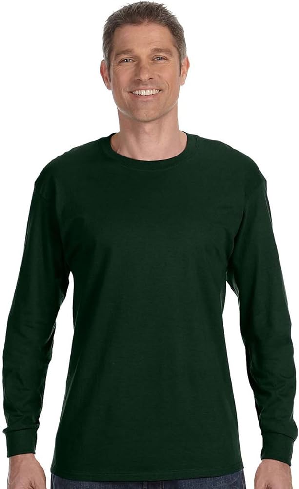Adult Long-Sleeve Heavyweight Blend T-Shirt (Forest Green) (2X