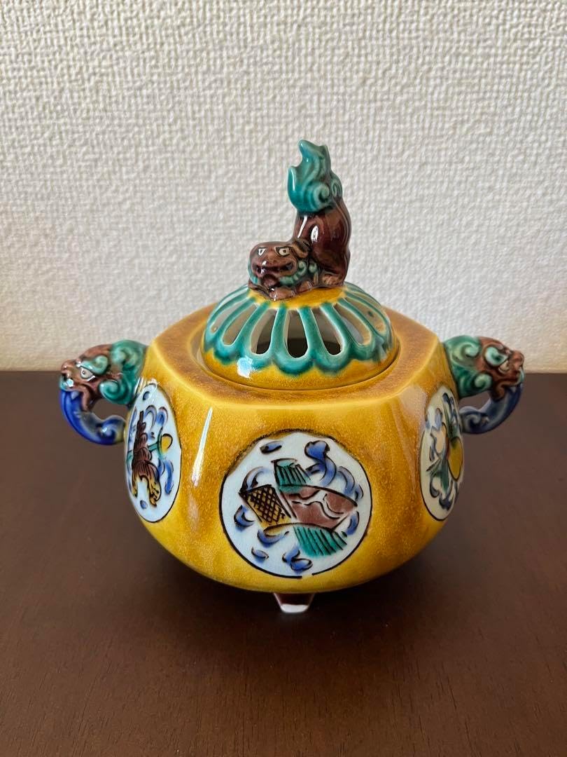 宇LA024 ☆名工 平安 秦蔵六作 塗金銅 「瑞雲」香炉（箱無）本物