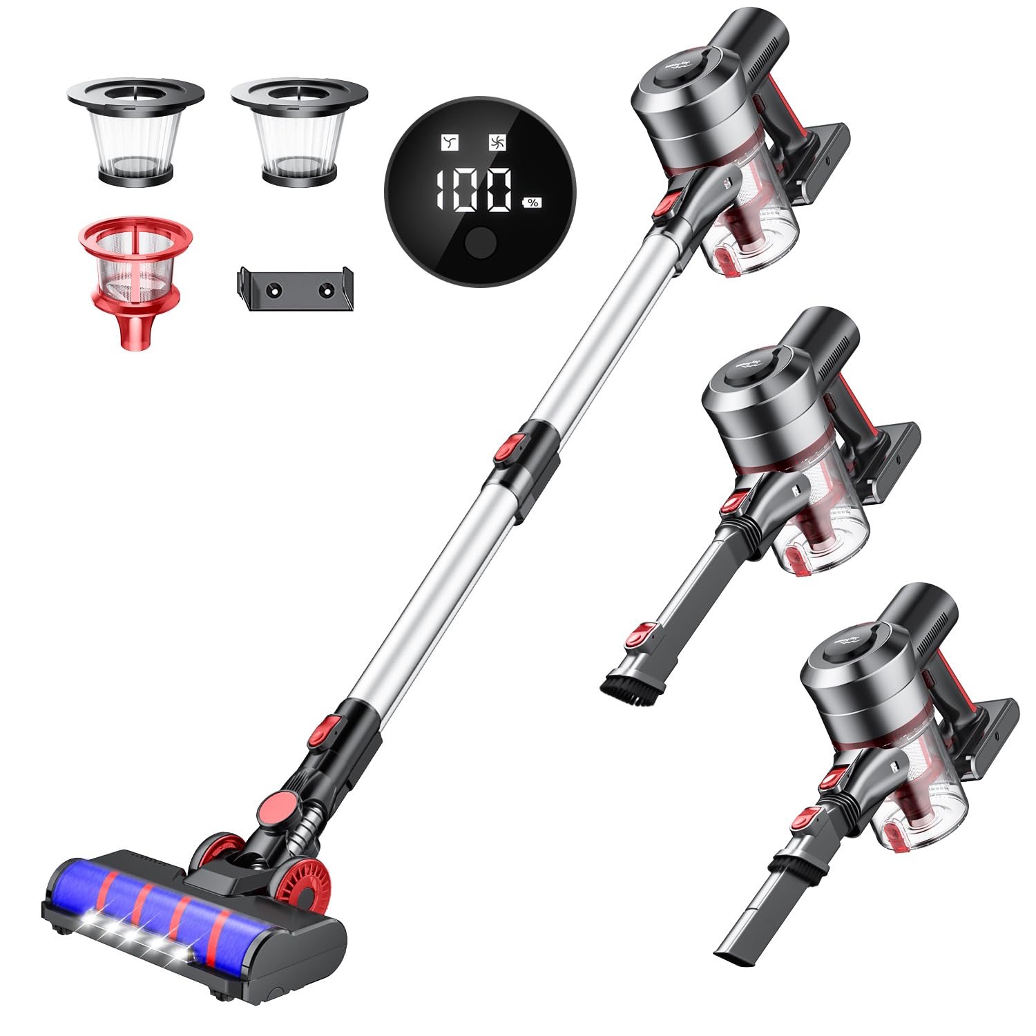 Amazon | 掃除機 コードレス 【45000pa強力吸引＆75分連続稼働＆壁掛け