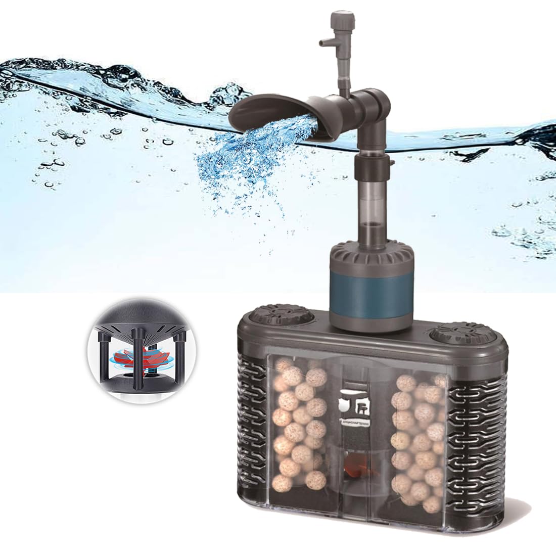 Amazon | QOSEREN 水槽 フィルター 静音 濾過ポンプ 水槽ろ過 スポンジ