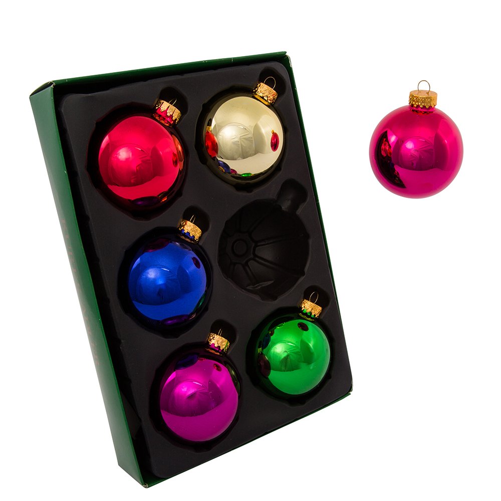 Amazon.com: Kurt Adler 65mm Shiny Multicolored Glass Ball