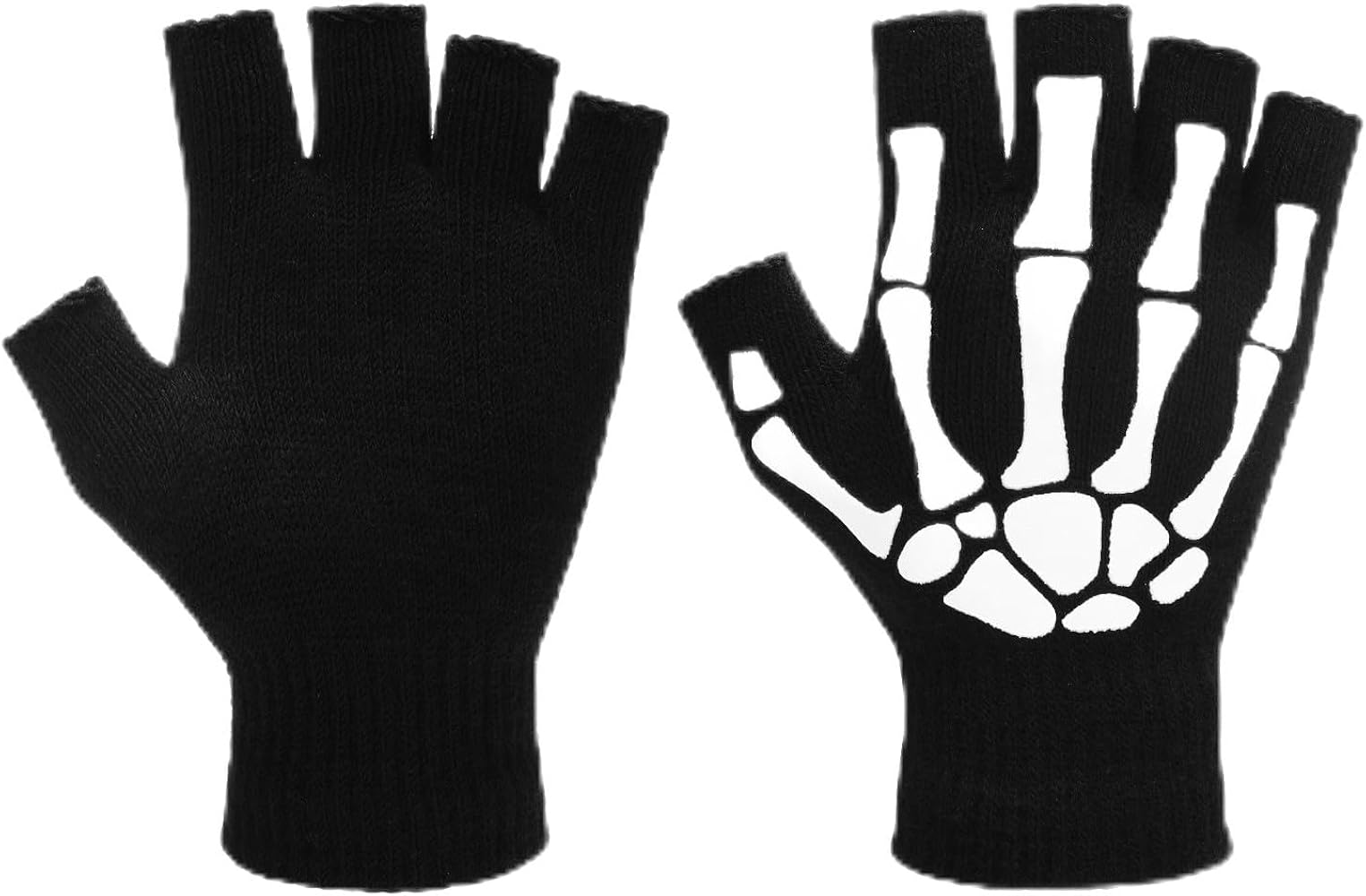 Amazon.com: SATINIOR Skeleton Fingerless Gloves for Men Women