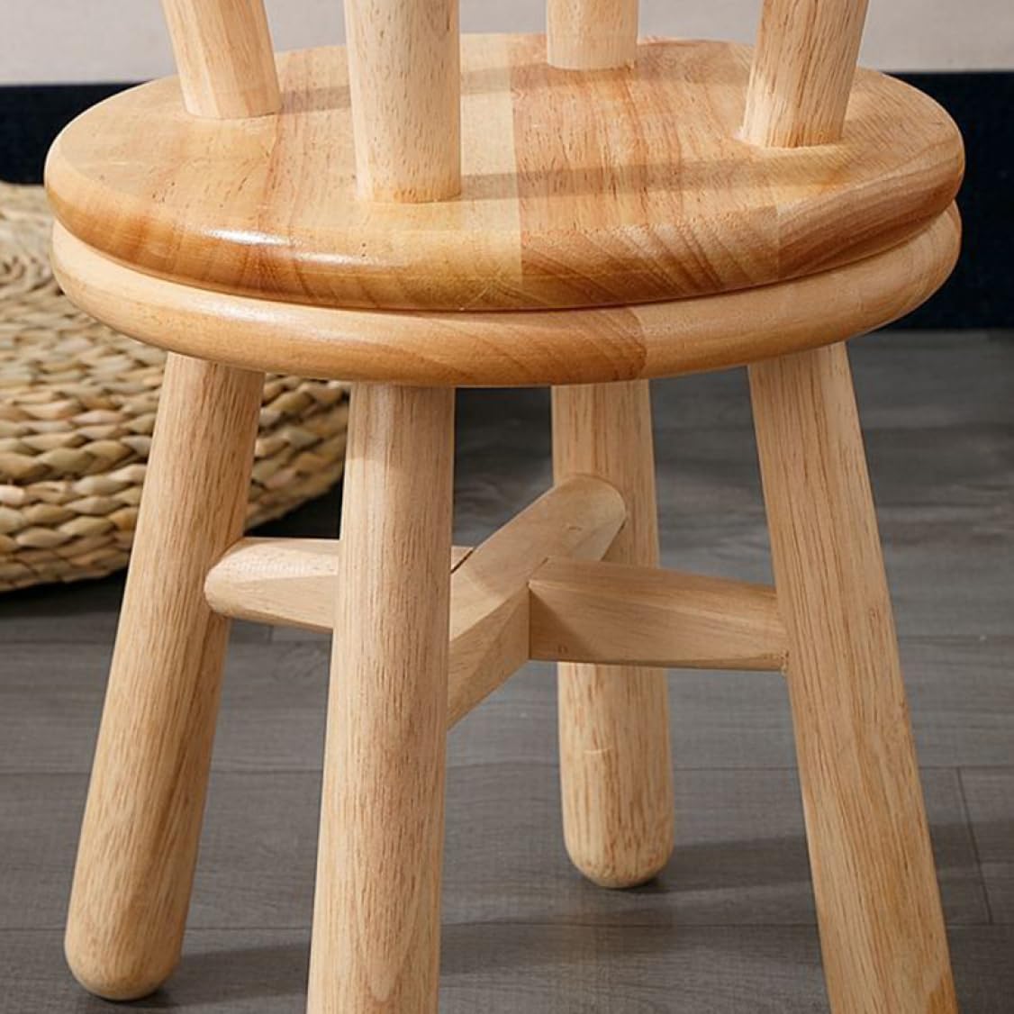 Amazon.co.jp: THLD 丸椅子 ミニスツール 花柄 ウッドスツール 木製