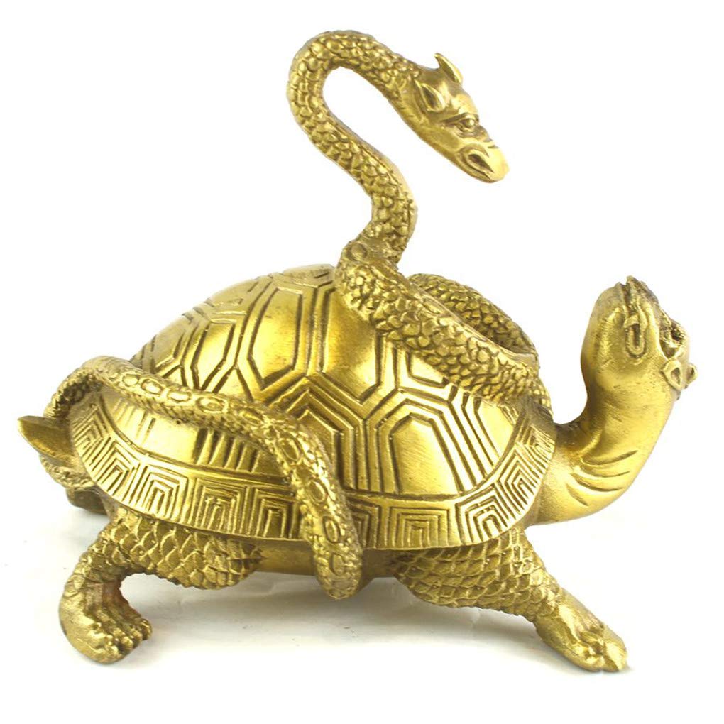 Amazon.co.jp: 風水グッズ 龍亀 ロングイ 亀 ヘビ 玄武 置物 銅製 金運
