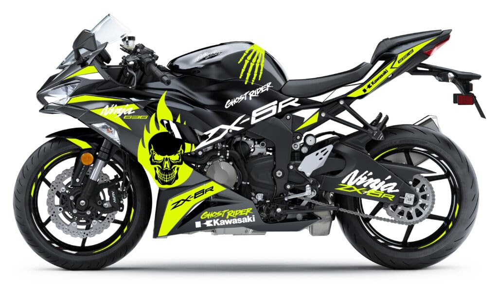 Amazon.com - Compatible for Kawasaki ZX-6R Graphics Kit Skull 2019