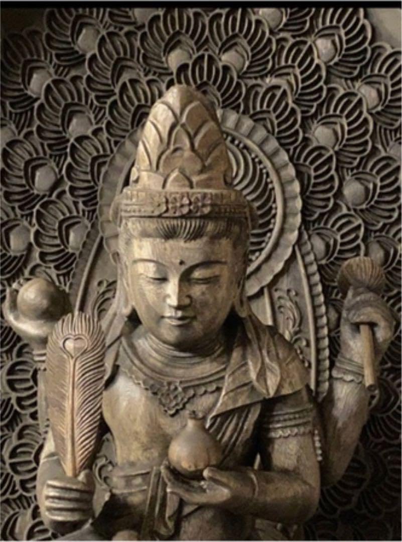 や*ん様 井波彫刻 特大型高91cm 香樟材 時代彫刻 木彫仏教 十一面観音