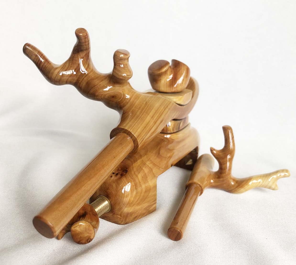 有働印〈19cm弓型万力＆竿枕〉初期？檜葉？ 一部補修 NCNR