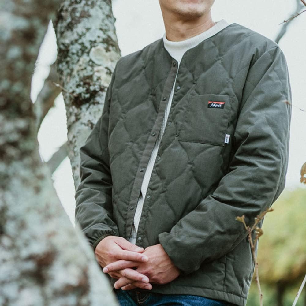 Amazon | [ナンガ] 別注モデル 焚火キルトダウンカーディガン (S, KHA