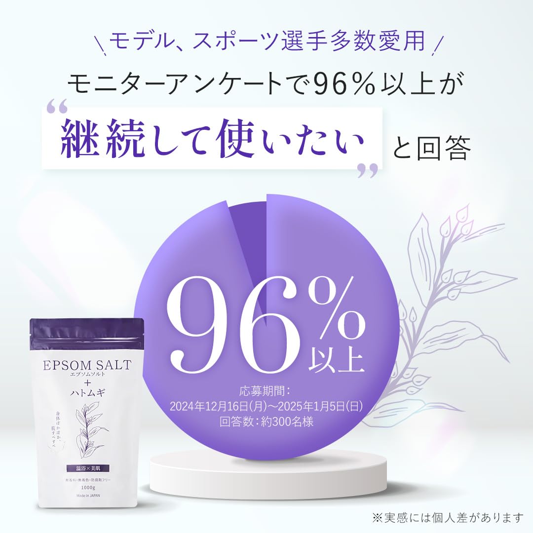 Amazon | エプソムソルト ハトムギエキス配合 入浴剤 国産 バスソルト