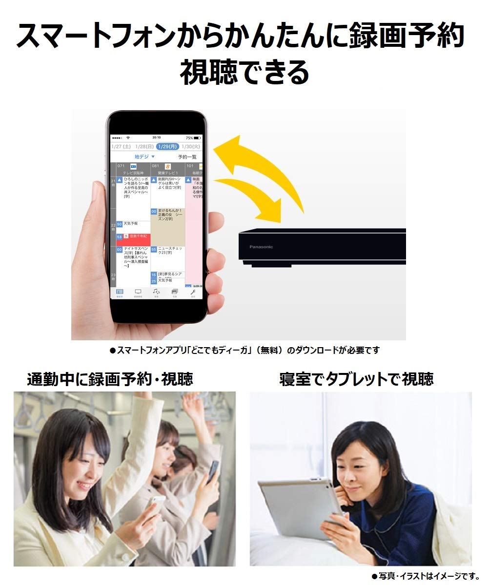 Amazon | パナソニック 1TB 2チューナー ブルーレイレコーダー 4K