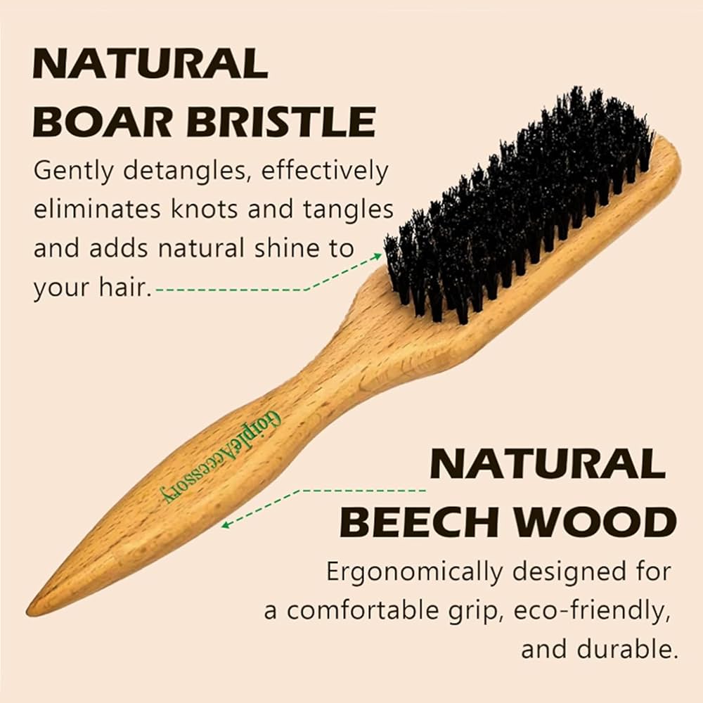 Amazon.com : Slick Back Hair Brush Set Teasing Boar Bristle Brush