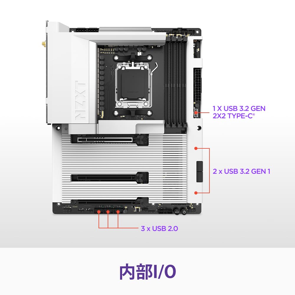 Amazon | NZXT N7 B850 ATXゲーミング マザーボード ホワイト N7-B85XT