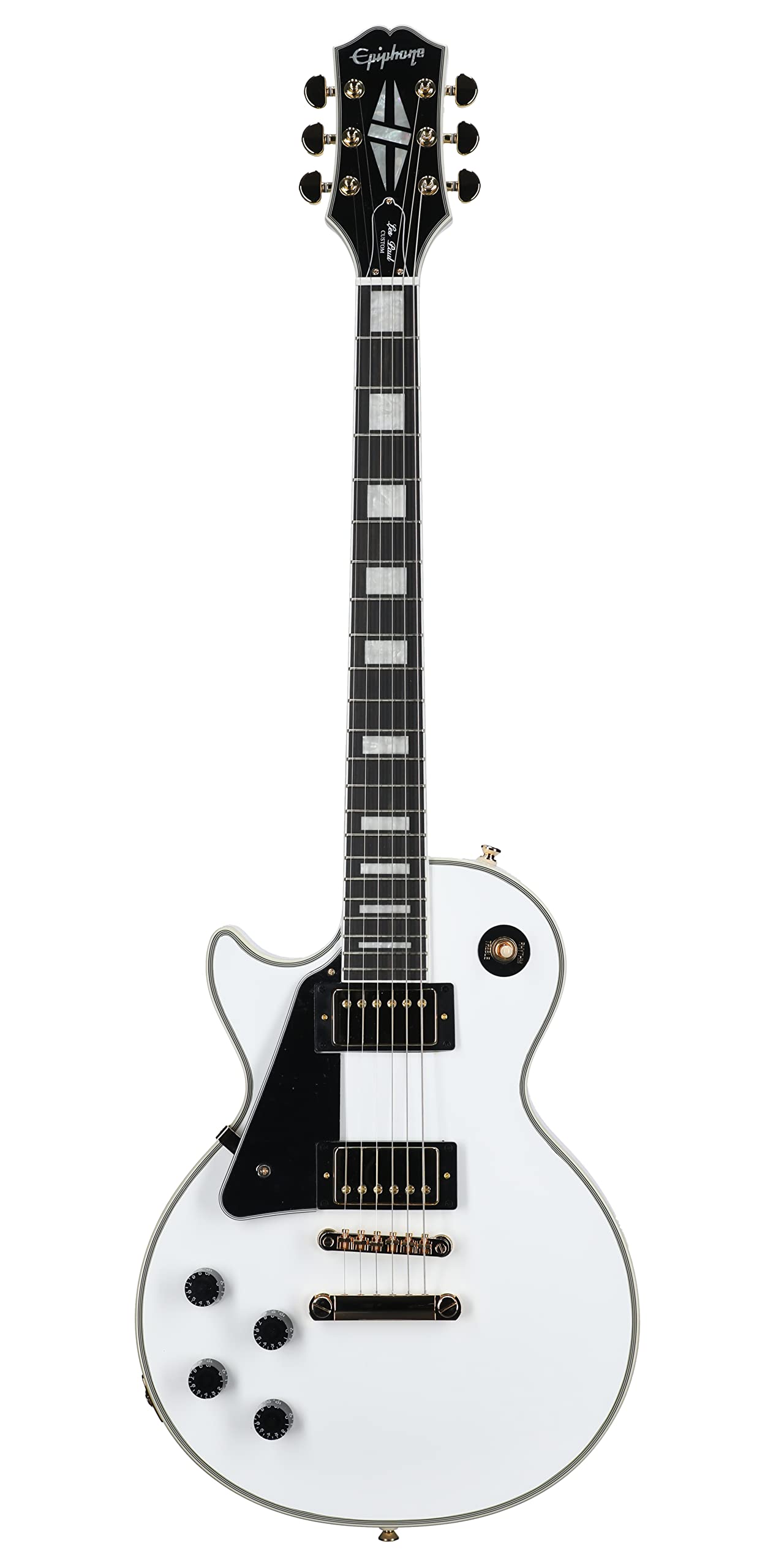 Amazon.com: Epiphone Les Paul Custom, Lefty Alpine White with Gold