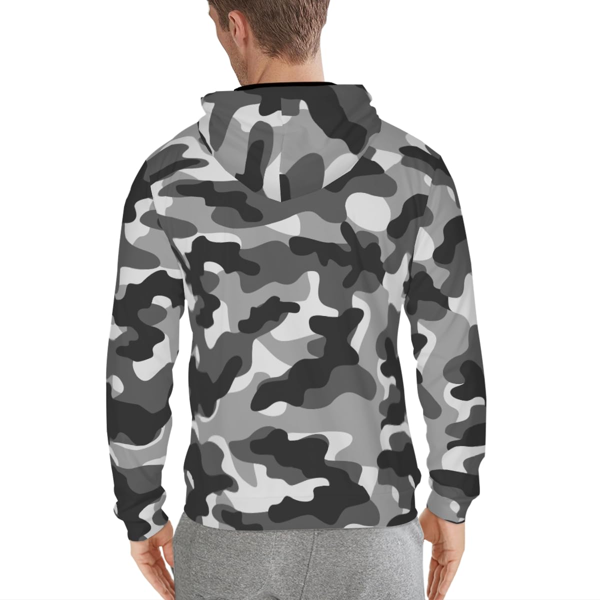 Amazon.co.jp: フルジップパーカー メンズ 迷彩柄 グレー パーカー