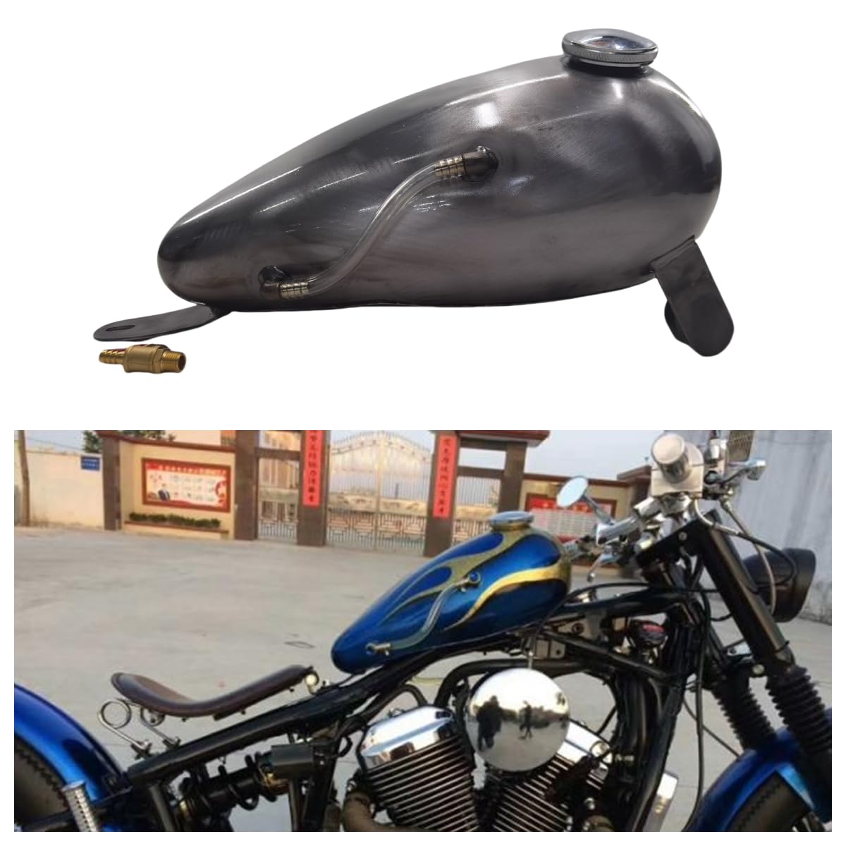 Amazon | 未塗装シルバーオートバイ8L燃料タンクオイルタンクホンダ