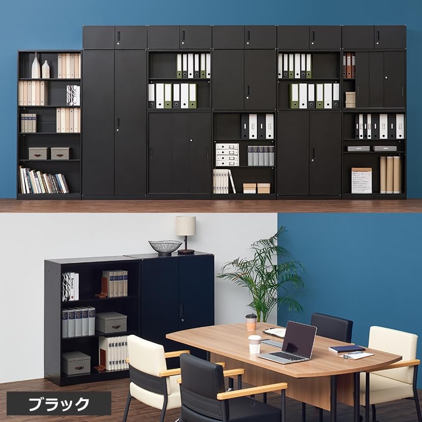 Amazon.co.jp: オフィスコム 法人様向け 鍵付きキャビネット 3枚引戸