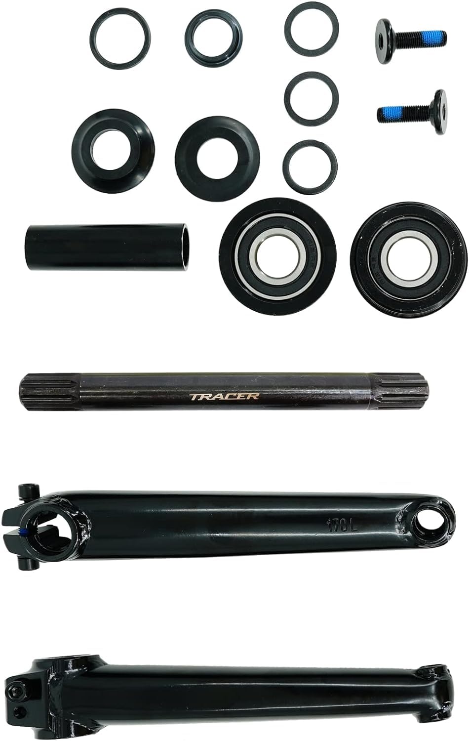 Amazon.com : MICARGI BMX 3pc Crank Set,Single Speed Bike Crankset