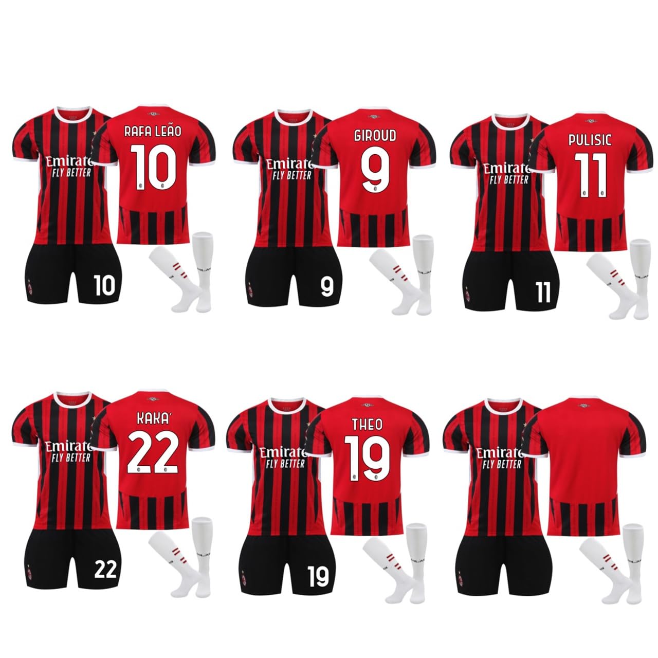 Amazon | ACミラン サッカーユニフォーム 24-25 ホーム 背番号9、 11