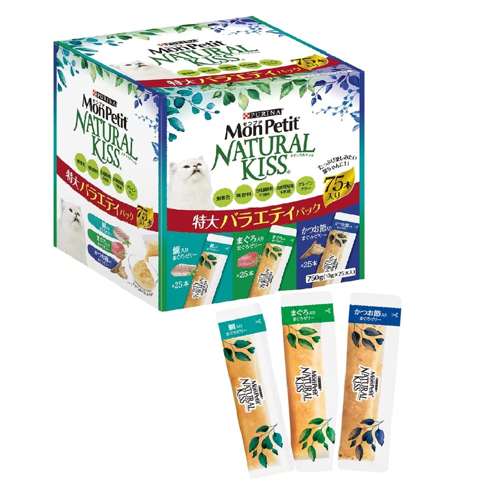 Amazon.co.jp: モンプチ ナチュラルキッス 猫用おやつ 特大バラエティ