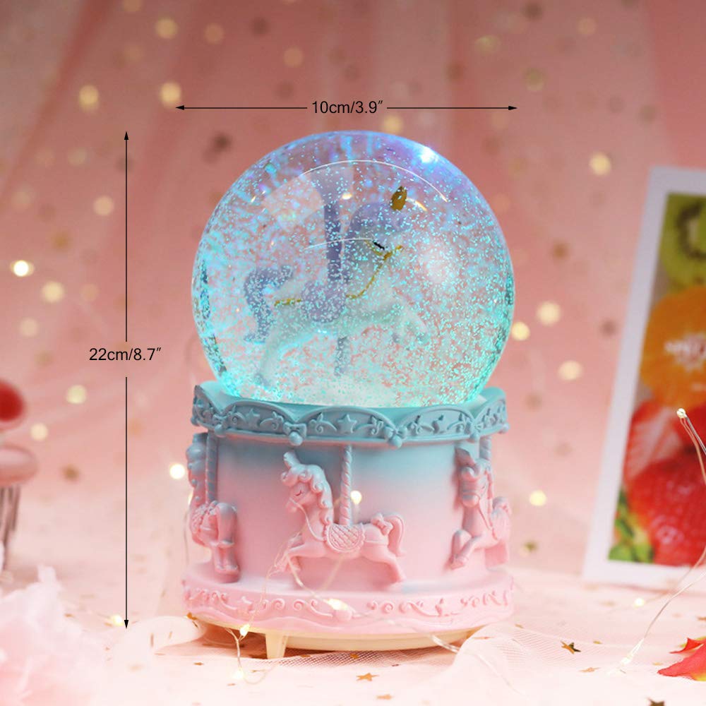 Amazon.co.jp: Lifenanny Romance ユニコーン 回転木馬 スノードーム