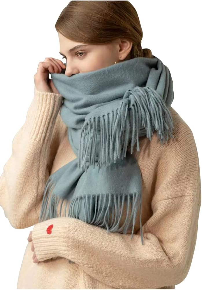 Amazon | [RAINBOW] 大判 厚手 カシミヤ 100% ストール マフラー 無地