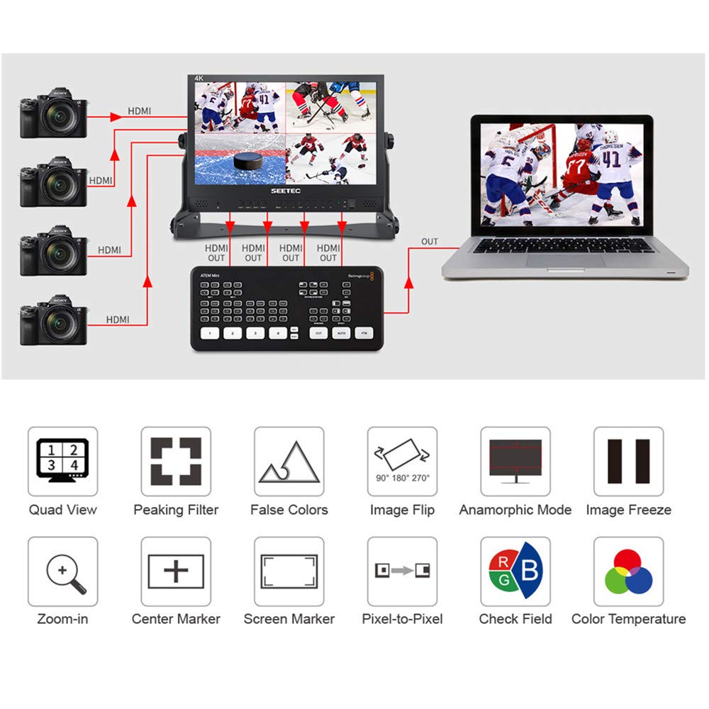 Amazon.co.jp: SEETEC ATEM156 15.6インチ 監視モニター 監督用 4X